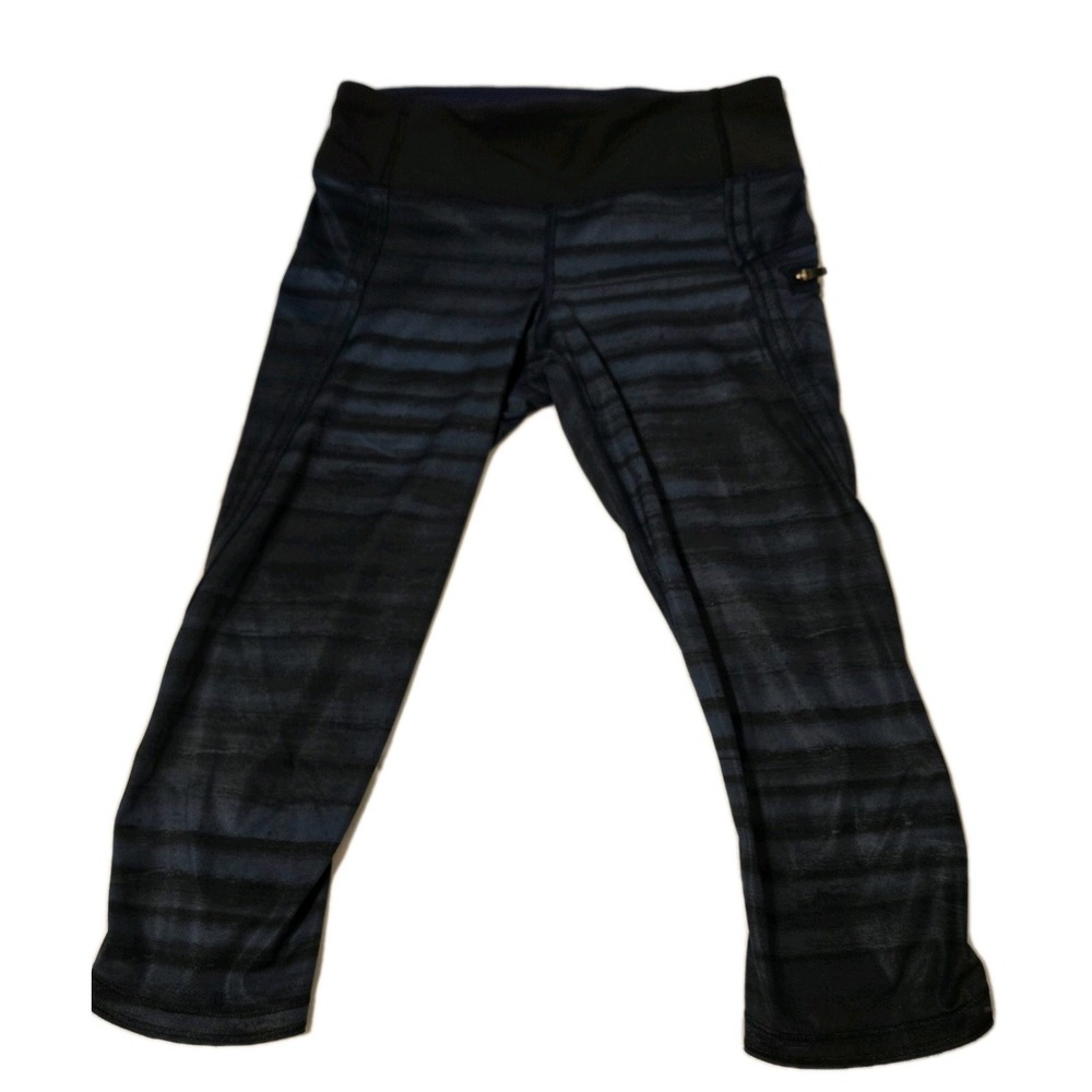 Lululemon Women's Run Top Speed Crop Good Vibes Leggings Navy/Black Size 4